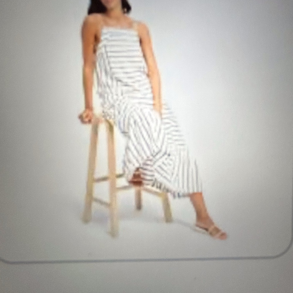 Splendid Black and White Striped Sleeveless Maxi Dress